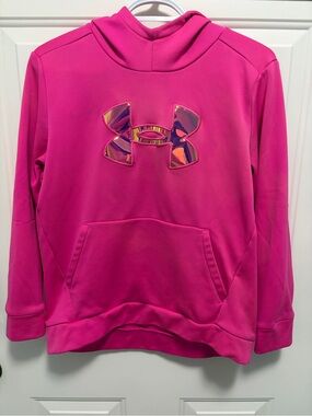 Under Armour Hot Pink Hoodie with Iridescent Logo